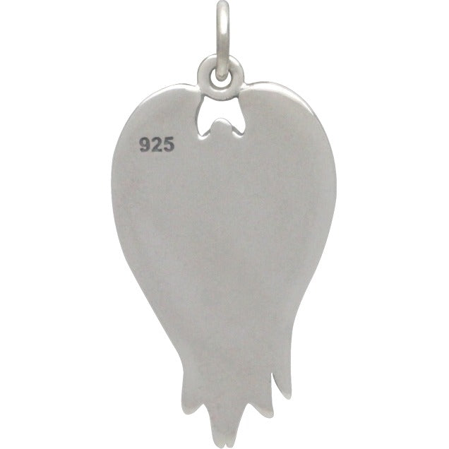 Sterling Silver Angel Pendant Holding Heart - Poppies Beads n' More