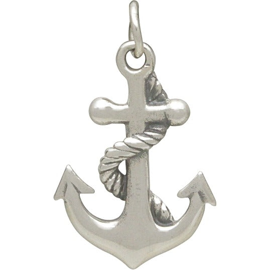 Sterling Silver Anchor Pendant - Poppies Beads n' More
