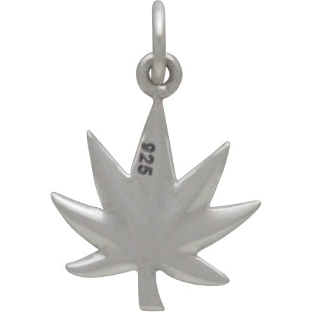 Sterling Silver Pot Leaf Charm - Maple Leaf - Poppies Beads n' More