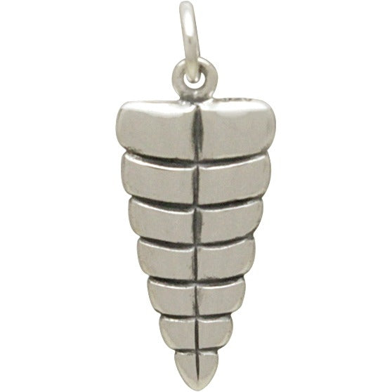 Sterling Silver Rattle Snake Tail Charm - Talisman Amulet - Poppies Beads n' More