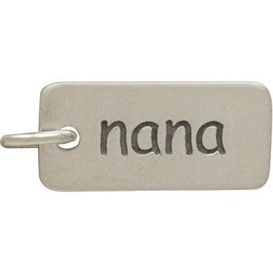 Sterling Silver Word Charm - "nana" - Poppies Beads n' More