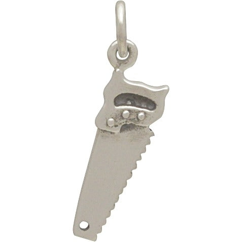Sterling Silver Saw Charm - Tiny Tool Charm - Poppies Beads n' More