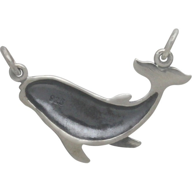 Sterling Silver Humpback Whale Pendant - Whale Charm - Poppies Beads n' More