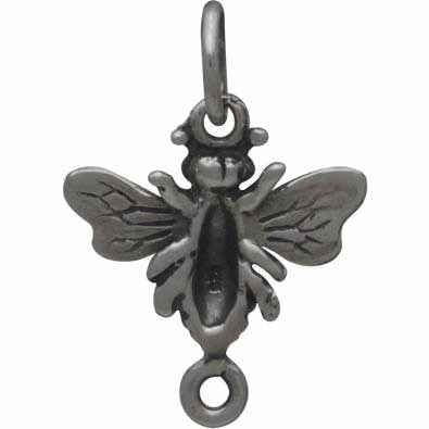 Sterling Silver Honey Bee Charm Link - Poppies Beads n' More