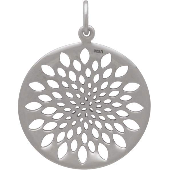 Sterling Silver Sacred Geometry Lotus Pendant - Poppies Beads n' More
