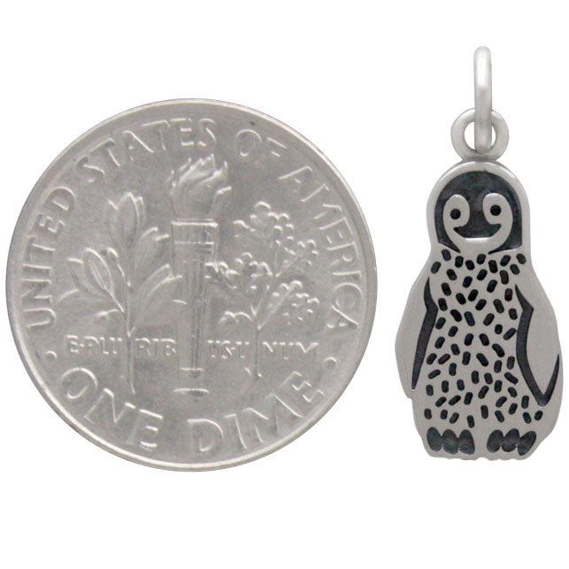 Sterling Silver Baby Penguin Charm - Poppies Beads n' More