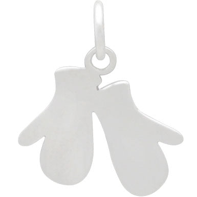 Sterling Silver Snow Mittens Charm - Poppies Beads n' More