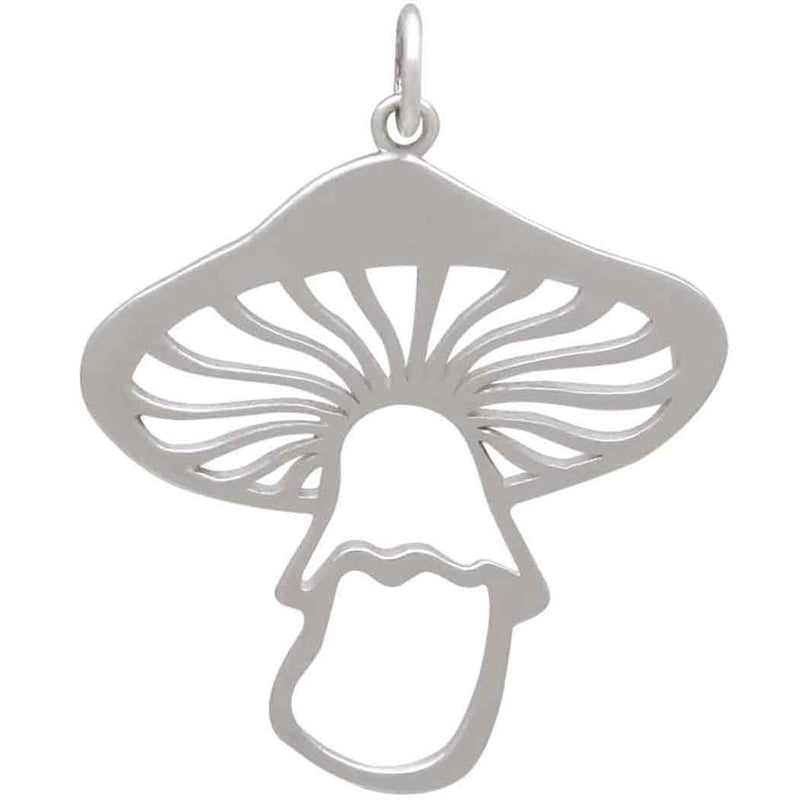Sterling Silver Openwork Mushroom Pendant - Poppies Beads n' More