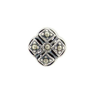 Sterling Silver Bead - Marcasite Square - Poppies Beads n' More
