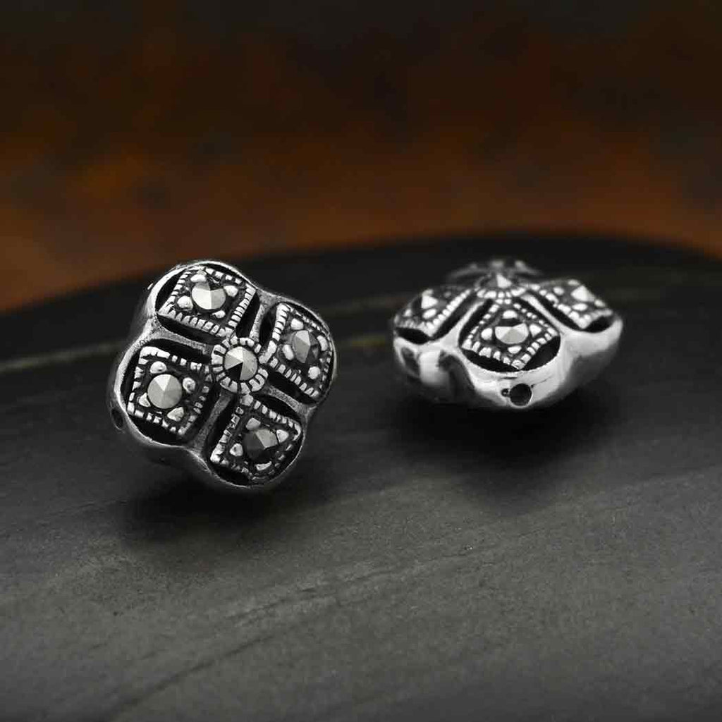 Sterling Silver Skull Bead with Vertical Hole