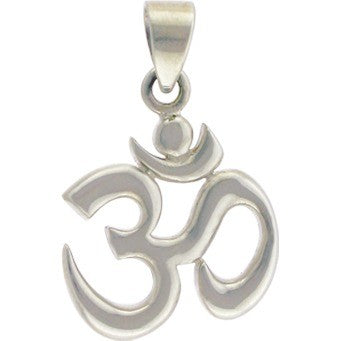 Sterling Silver Om Pendant with Bail - Poppies Beads n' More