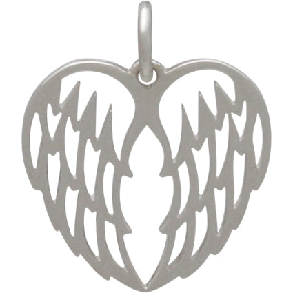 Sterling Silver Double Angel Wing Charm - Openwork - Poppies Beads n' More