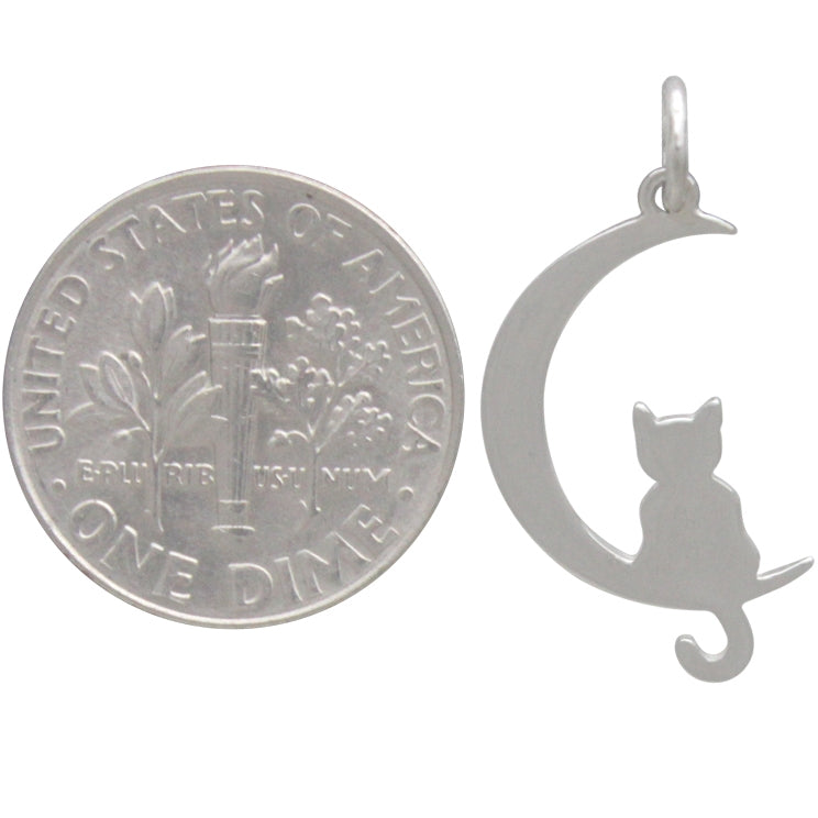 Moon Charm with Kitty - Poppies Beads n' More