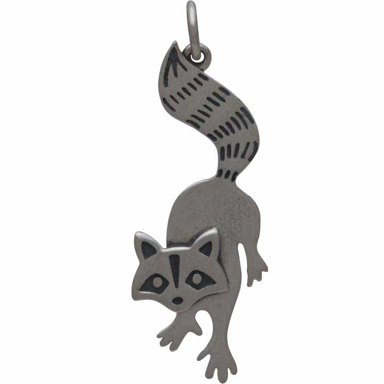 Sterling Silver Raccoon Charm - Poppies Beads n' More