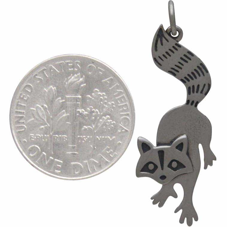 Sterling Silver Raccoon Charm - Poppies Beads n' More