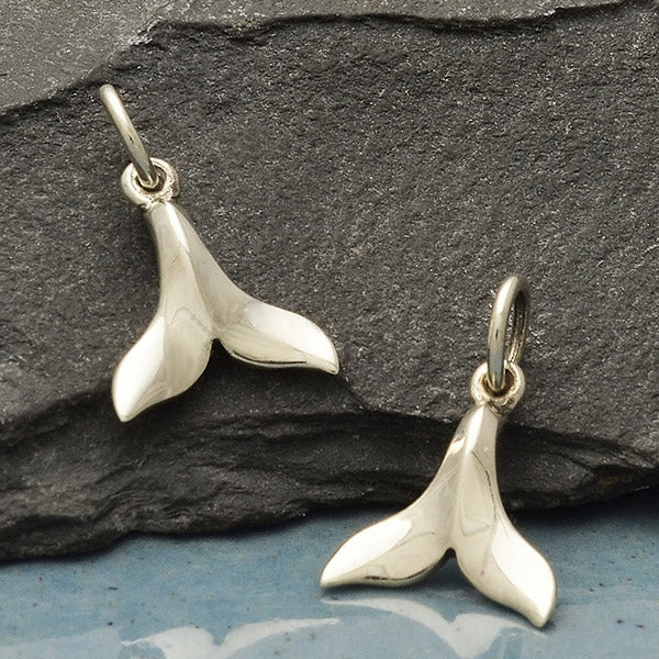 Small Whale Tail Charm - Poppies Beads n' More