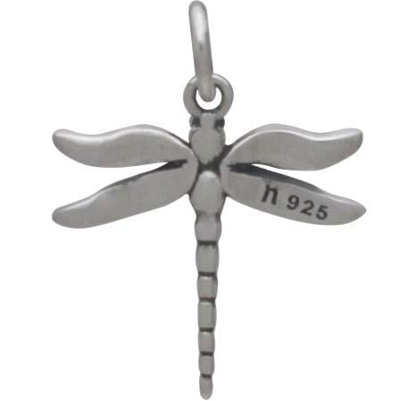 Sterling Silver Small Detailed Dragonfly Charm - Poppies Beads n' More