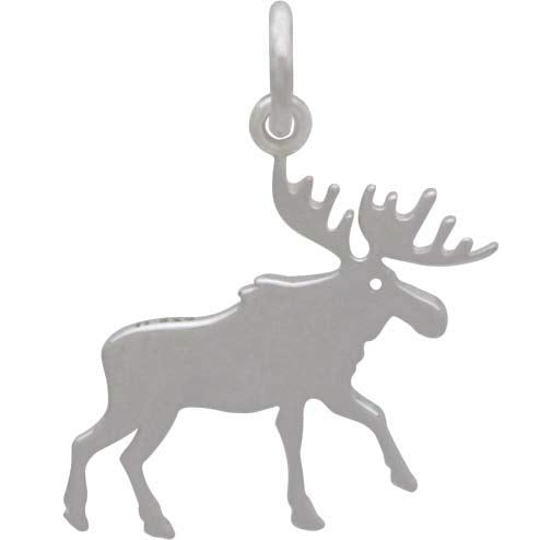 Sterling Silver Moose Charm - Poppies Beads n' More