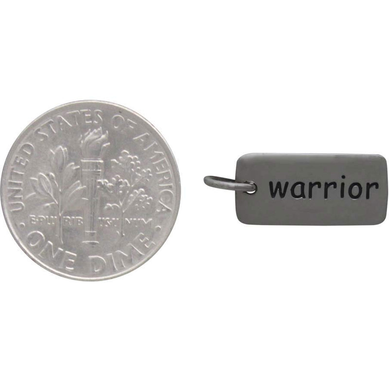 Sterling Silver Word Charm - Warrior - Poppies Beads n' More
