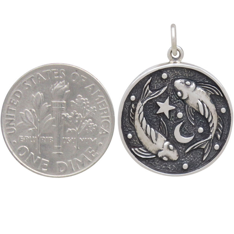 Sterling Silver Astrology Pisces Pendant - Poppies Beads n' More
