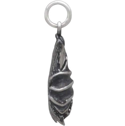 Sterling Silver Hanging Bat Charm - Poppies Beads n' More