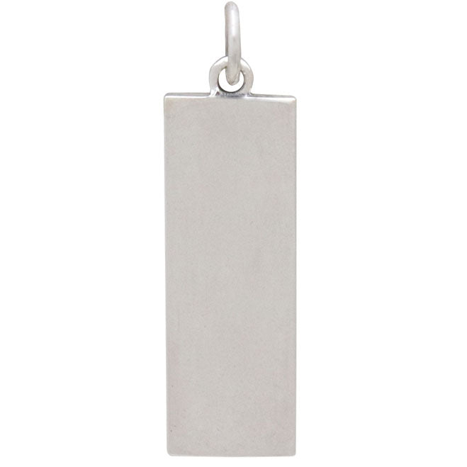 Sterling Silver Rectangle Camping Charm with Tent - Poppies Beads n' More