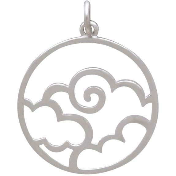 Sterling Silver Openwork Air Element Charm - Poppies Beads n' More