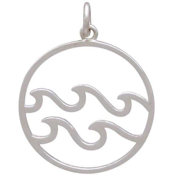 Sterling Silver Openwork Water Element Charm - Poppies Beads n' More