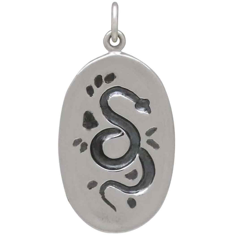 Sterling Silver Flower and Snake Pendant - Poppies Beads n' More