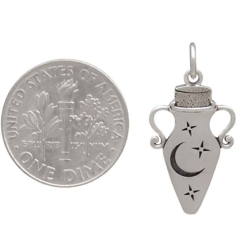 Sterling Silver Magic Potion Bottle Charm - Poppies Beads n' More