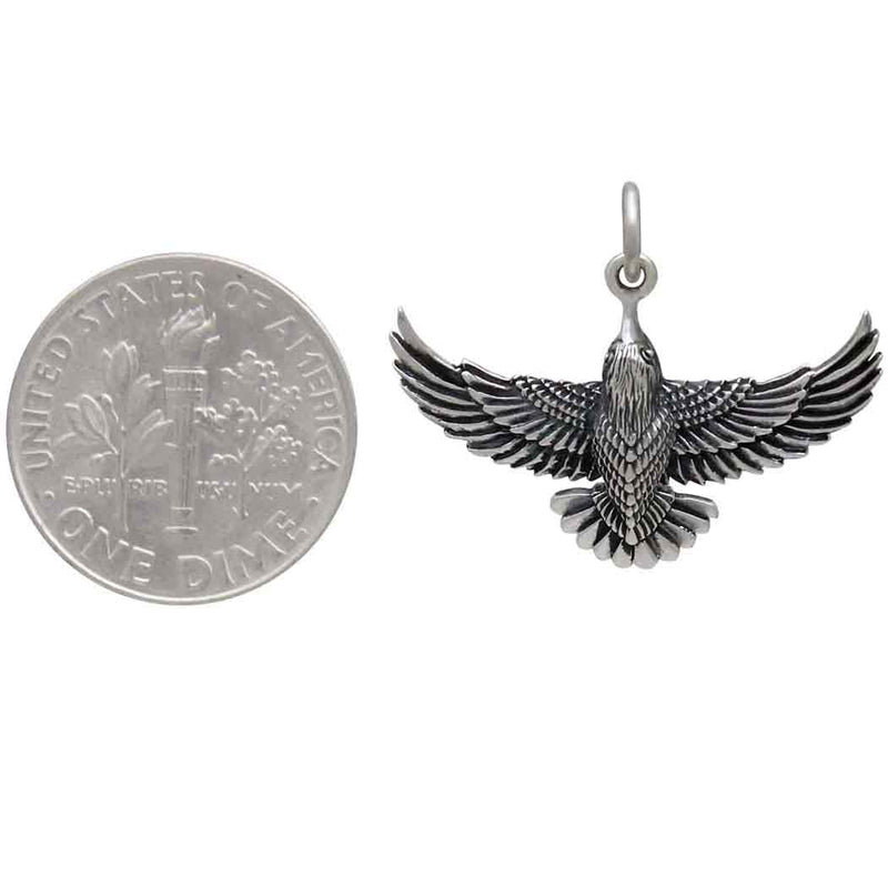 Sterling Silver Soaring Bird Charm - Poppies Beads n' More