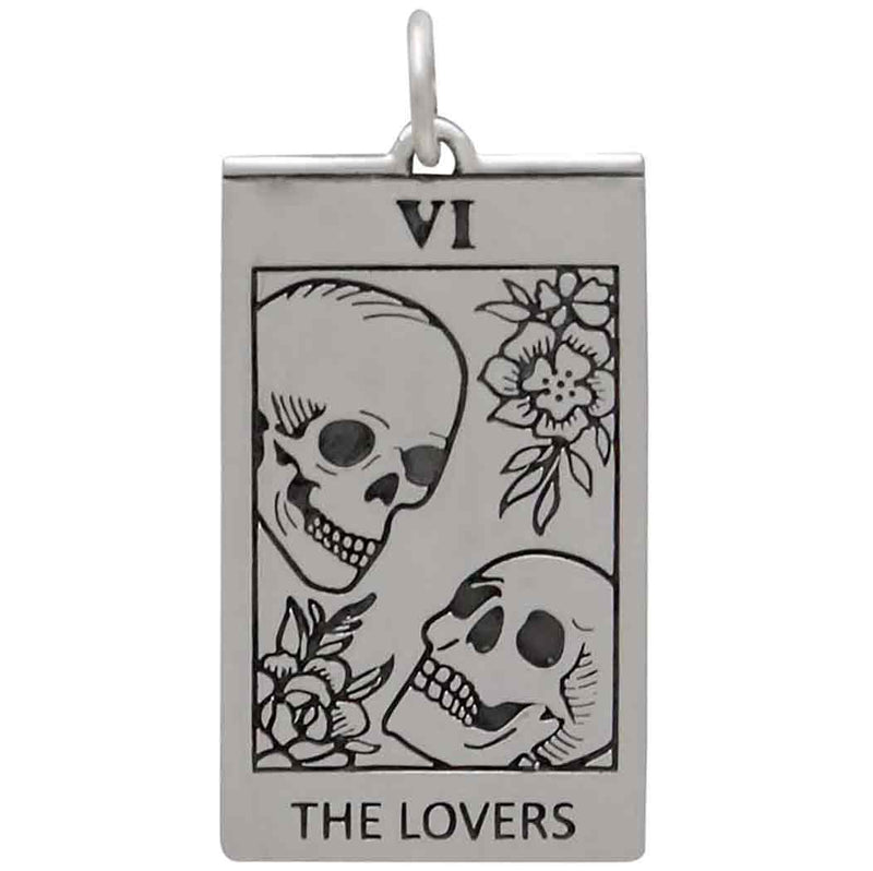 Sterling Silver Lovers Tarot Card Charm - Poppies Beads n' More