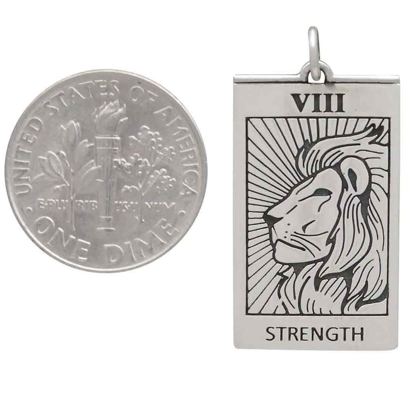 Sterling Silver Strength Tarot Card Charm - Poppies Beads n' More