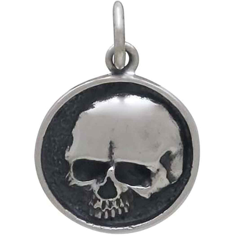 Sterling Silver Shadow Box Skull Charm - Poppies Beads n' More