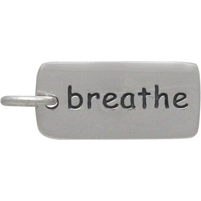Word Charm: Breathe - Poppies Beads n' More