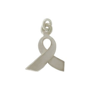 Sterling Silver Awareness Ribbon Charm - Poppies Beads n' More