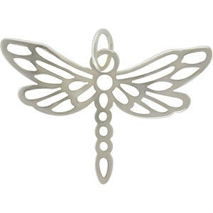 Small Sterling Silver Dragonfly Charm - Poppies Beads n' More