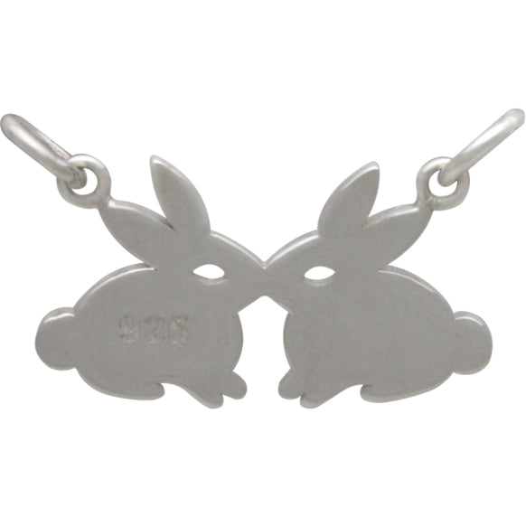 Sterling Silver Kissing Rabbits Charm - Poppies Beads n' More