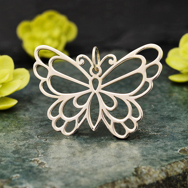 Sterling Silver Butterfly Pendant - Poppies Beads n' More