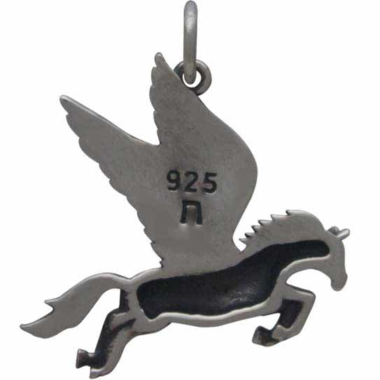 Sterling Silver Pegasus Charm - Flying Horse Charm - Poppies Beads n' More