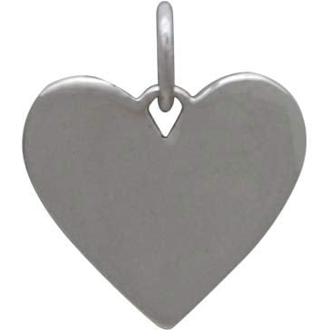 Sterling Silver Heart Charm with Mountains and Bronze Moon - Poppies Beads n' More