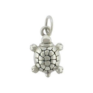 Sterling Silver Turtle Charm - Beach Charm - Poppies Beads n' More