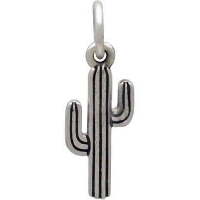 Sterling Silver Tiny Cactus Charm - Poppies Beads n' More