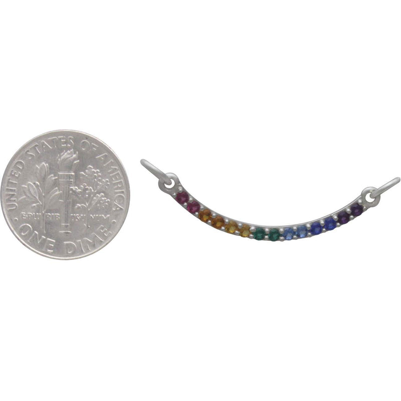 Sterling Silver Rainbow Pendant Festoon with Nano Gems - Poppies Beads n' More