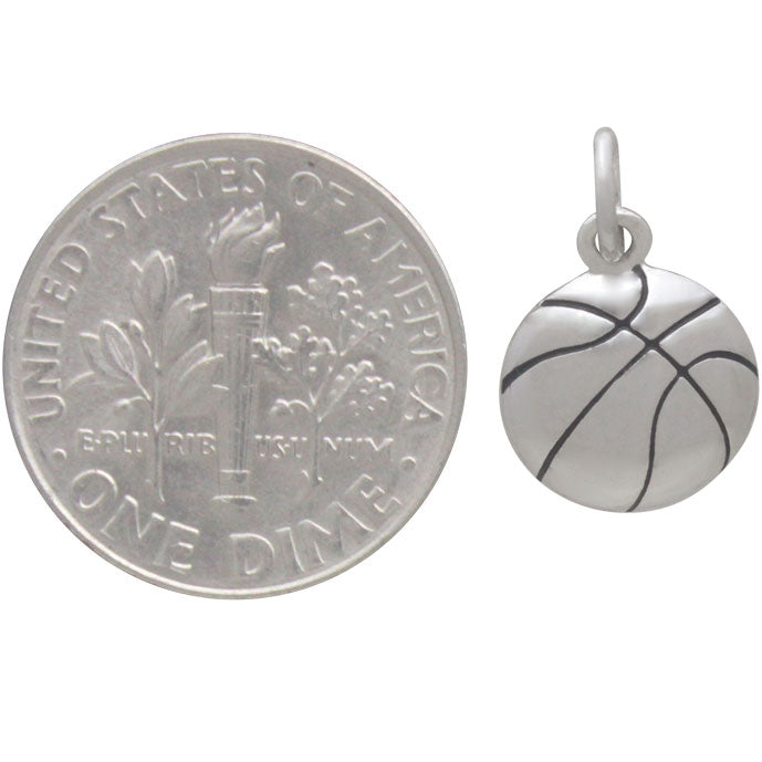 Sterling Silver Basketball Charm - Poppies Beads n' More