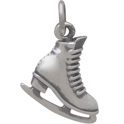 Sterling Silver Ice Skate Charm - Poppies Beads n' More