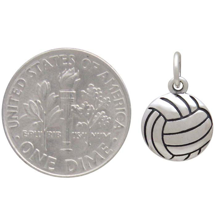 Sterling Silver Volleyball Charm - Poppies Beads n' More