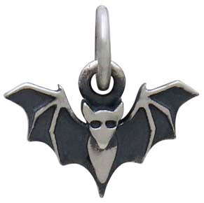 Sterling Silver Mini Bat Charm - Poppies Beads n' More
