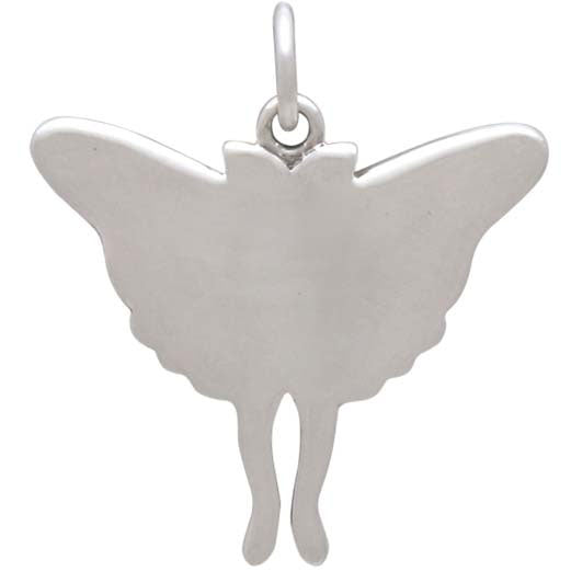Sterling Silver Luna Moth Charm with Bronze Moons - Poppies Beads n' More