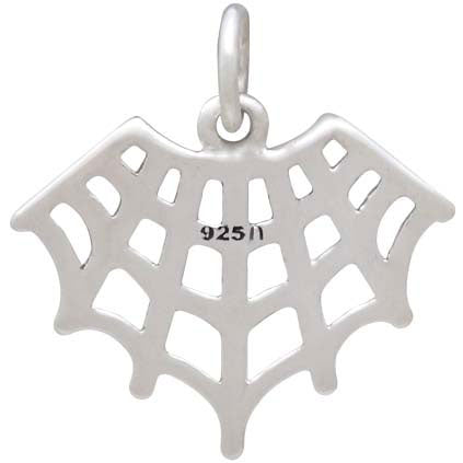 Sterling Silver Spider Web Charm - Poppies Beads n' More